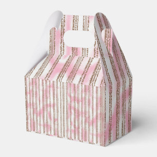 a pink and white striped background favor boxes