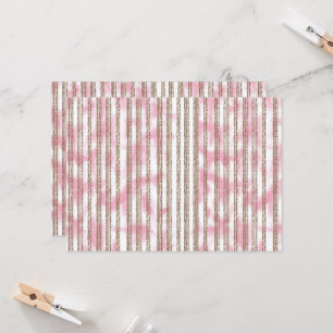 a pink and white striped background invitation