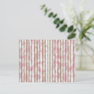 a pink and white striped background postcard