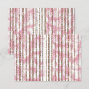 a pink and white striped background thank you card