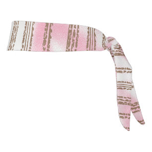 a pink and white striped background tie headband