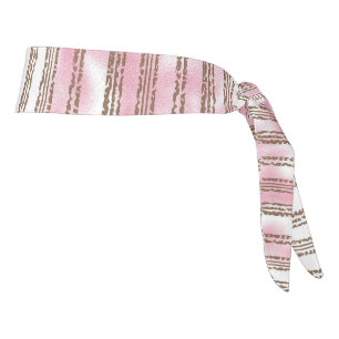 a pink and white striped background tie headband