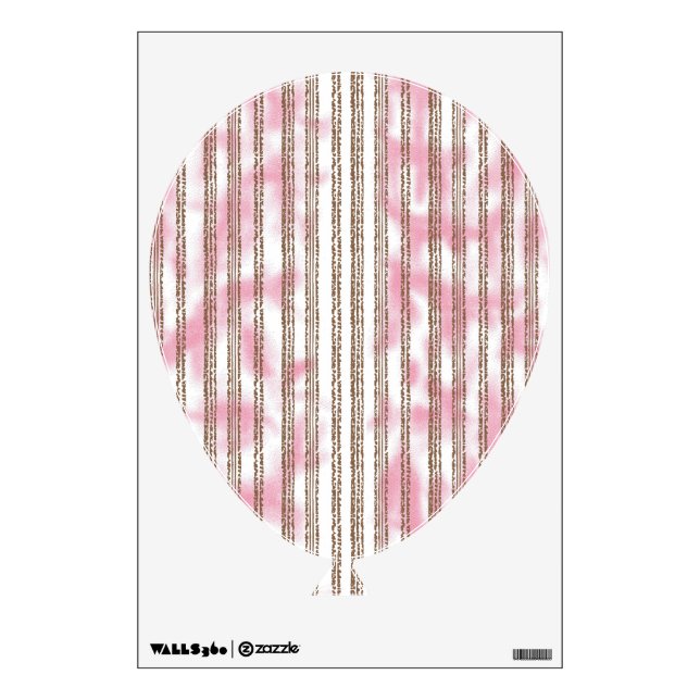 a pink and white striped background wall decal (Front)