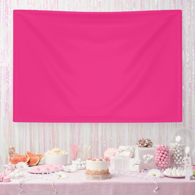 a pink background with a black banner (Party)