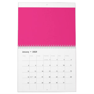 a pink background with a black border calendar
