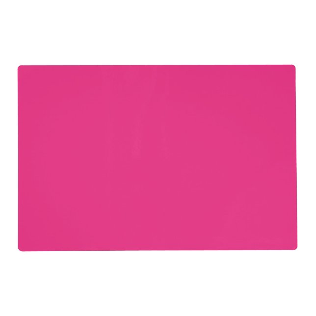 a pink background with a black border placemat (Front)