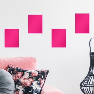 a pink background with a black border wall art sets