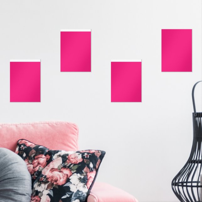 a pink background with a black border wall art sets (Livingroom)