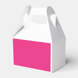 a pink background with a black favor boxes