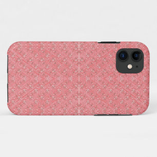 a pink background with a pattern in the middle_ iPhone 11 case