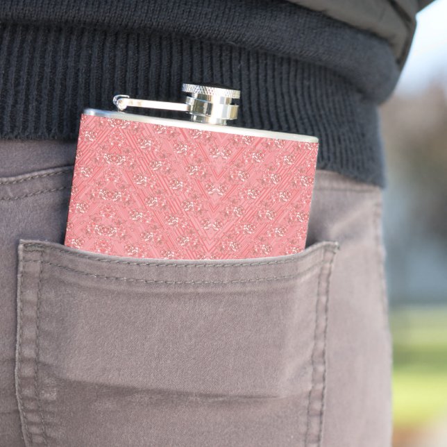 a pink background with a pattern in the middle_ flask (In Situ)
