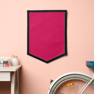 a pink background with a white border pennant