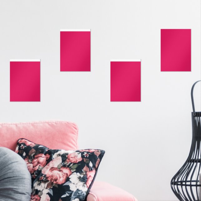 a pink background with a white border wall art sets (Livingroom)