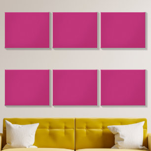 a pink background with a white canvas photo tile