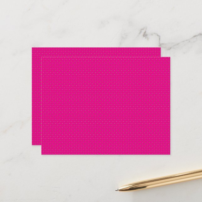 a pink background with white polka dots postcard (Front/Back In Situ)