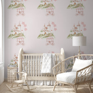 A Pink Castle for a Princess Peel & Stick Wallpaper