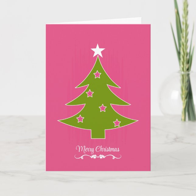 A Pink Christmas Holiday Card (Front)