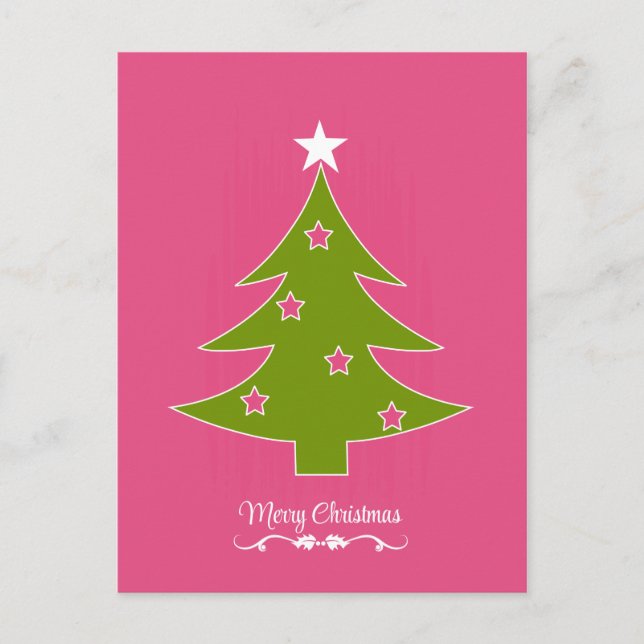 A Pink Christmas Holiday Postcard (Front)