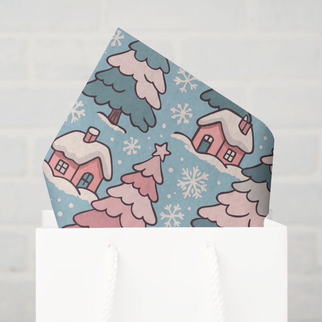 A Pink Christmas  Tissue Paper (Gift Bag)