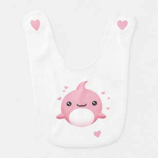a pink dolphin baby bib
