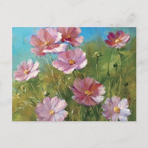 A Pink Floral Garden Postcard