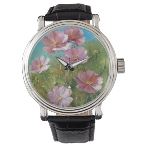 A Pink Floral Garden Watch