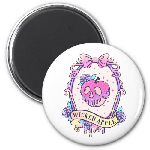 A pink Halloweens Wicked Apple Magnet