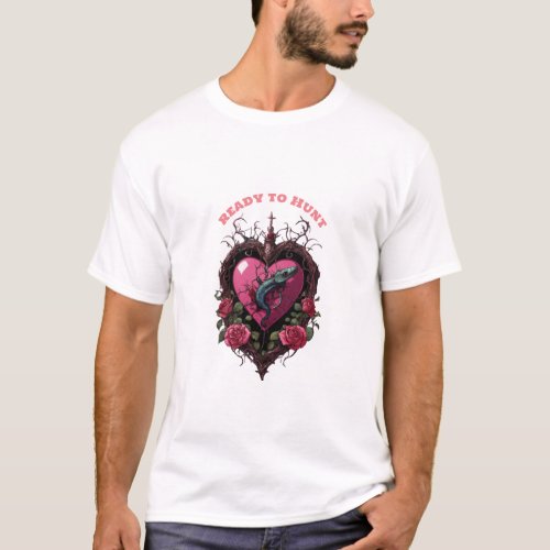 a pink heart with hearts throns T_Shirt