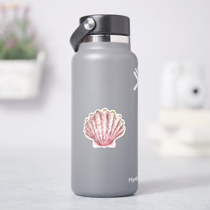 A pink invertebrate seashell  sticker
