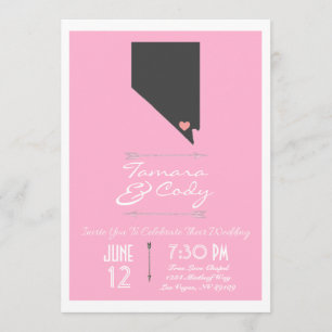 A Pink Las Vegas, Nevada Wedding Invitation