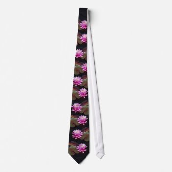 A Pink Lotus. Neck Tie by Jubal1 at Zazzle