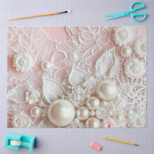 A Pink Pearl and Lace Series Design #5 Tissue Paper