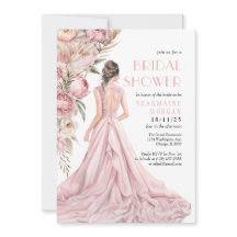 A Pink Peonies Dreamy Bridal Shower Invitation