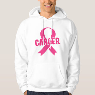 A pink ribbon breast cancer awareness hoodie