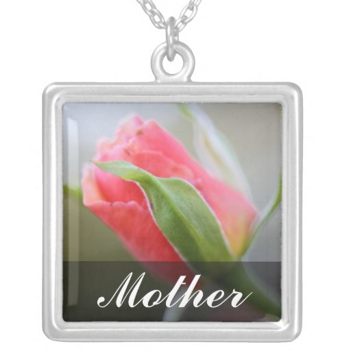 A pink rose from mother's garden necklace