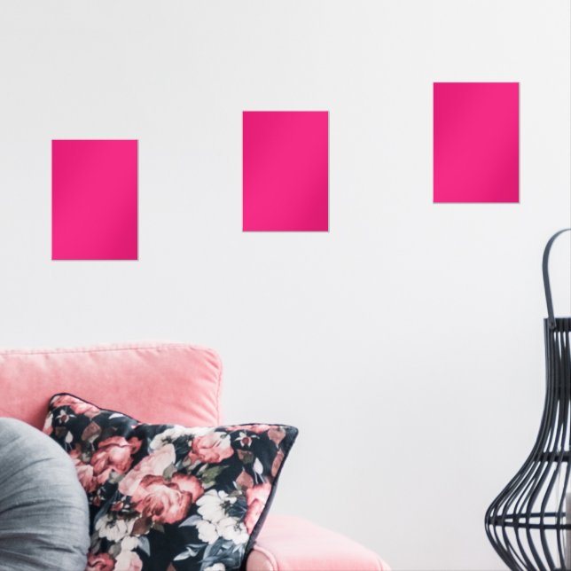 A pink square with a white border, creating a simp wall art sets (Livingroom)