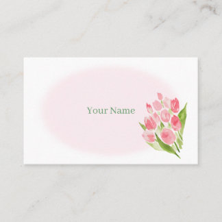 a pink tulip card painted with water color