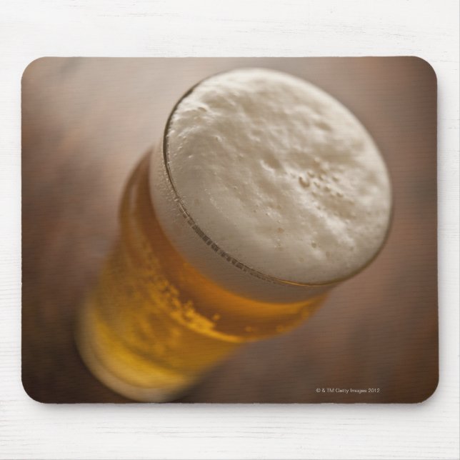 A pint of lager, back lir shallow focus rustic mouse pad (Front)
