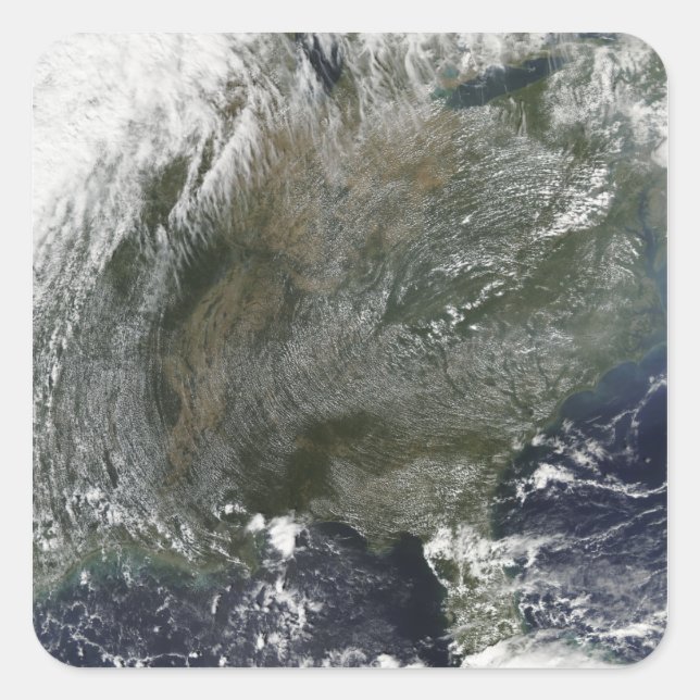 A pinwheel-like pattern of high pressure clouds square sticker (Front)
