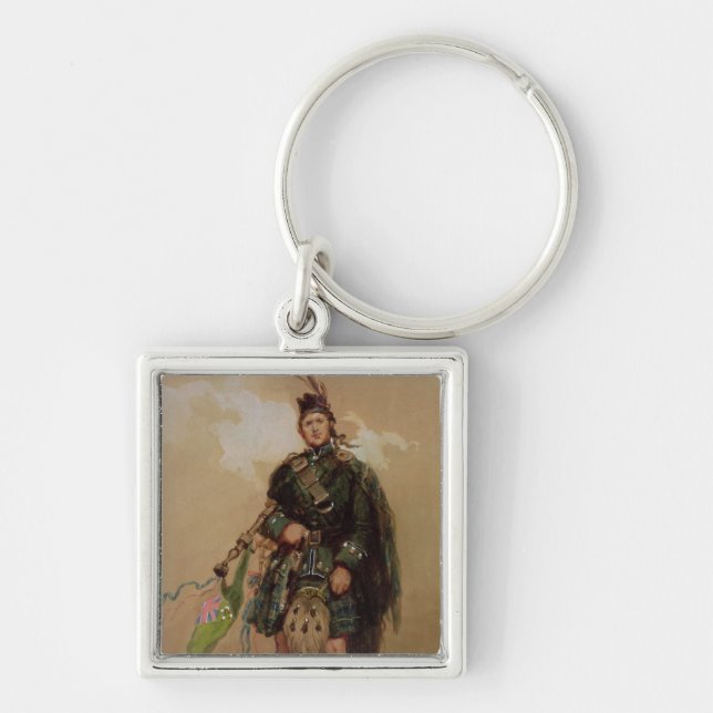 A Piper of the 79th Highlanders at Chobham Keychain (Front)