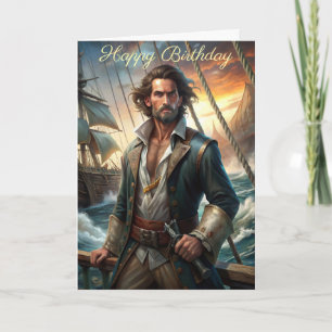 A Pirate from a Ship Birthday Card