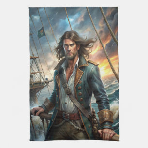 A Pirate from a Ship Kitchen Towel