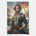 A Pirate from a Ship Kitchen Towel
