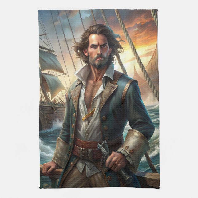 A Pirate from a Ship Kitchen Towel (Vertical)
