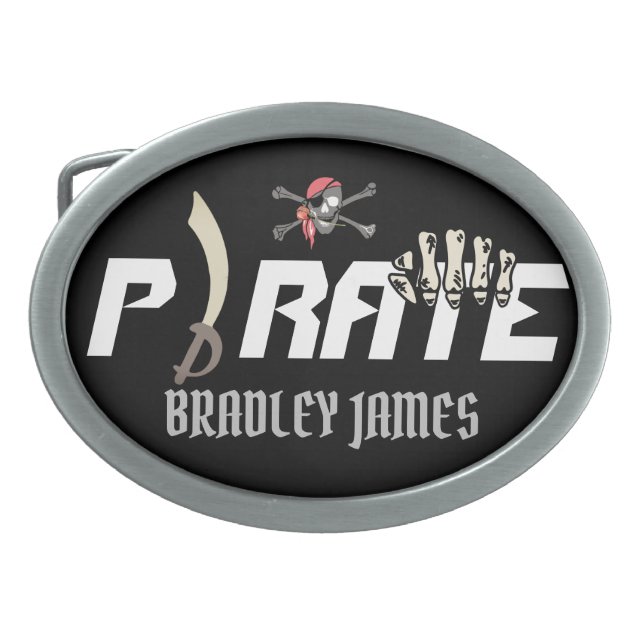 A Pirate | International Talk Like a Pirate day Belt Buckle (Front)