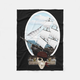 A Pirate Ship Fleece Blanket