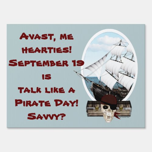 A Pirate Ship Sign