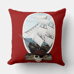 A Pirate Ship Throw Pillow