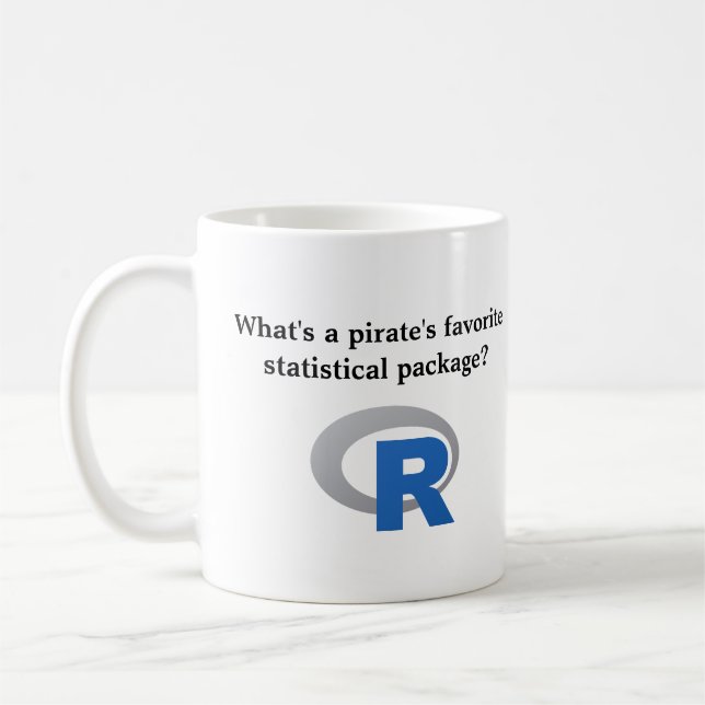 A pirate's favorite statistical package coffee mug (Left)