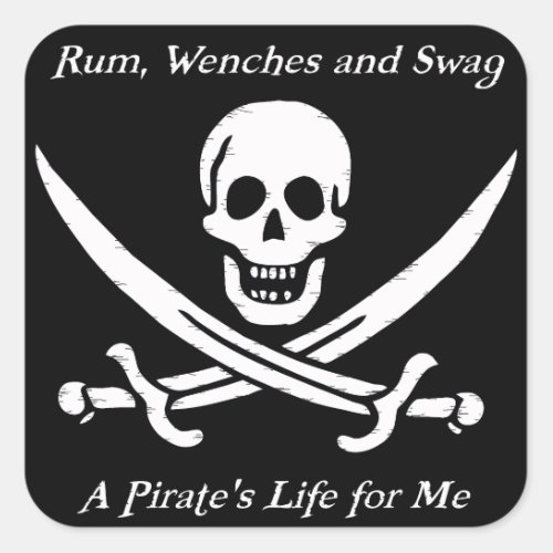 A Pirates Life black stickers _ pack of 20